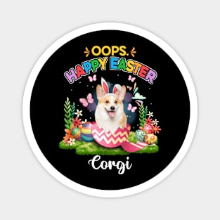 Bunny Corgi Oops Happy Easter Eggs 2024, Easter Dog Magnet